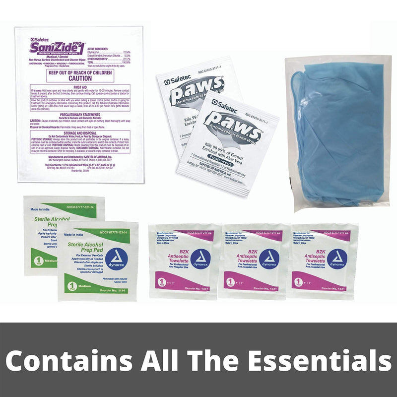 Go2Kits Infectious Control Kit with Infection Isolation Tools with PPE and Proper Disposal Pack (1 Pack) 1 Pack