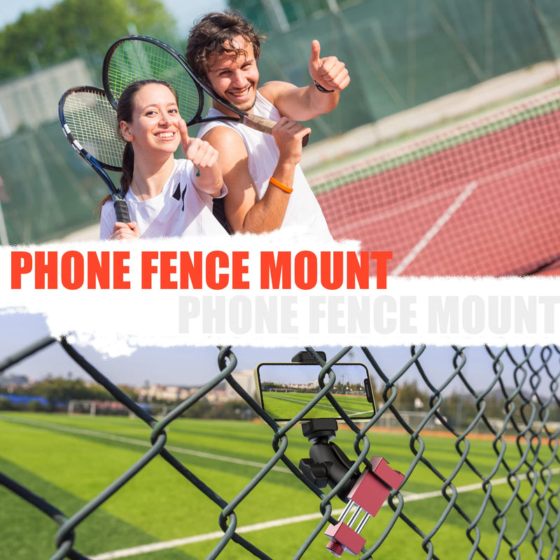 Smartphone Fence Mount- Tennis Camera Fence Mount for iPhone & Android,Mevo Start and More Action Camera,Phone Camera Holder for Tennis & Pickleball Training,Tennis Training Equipment Accessories