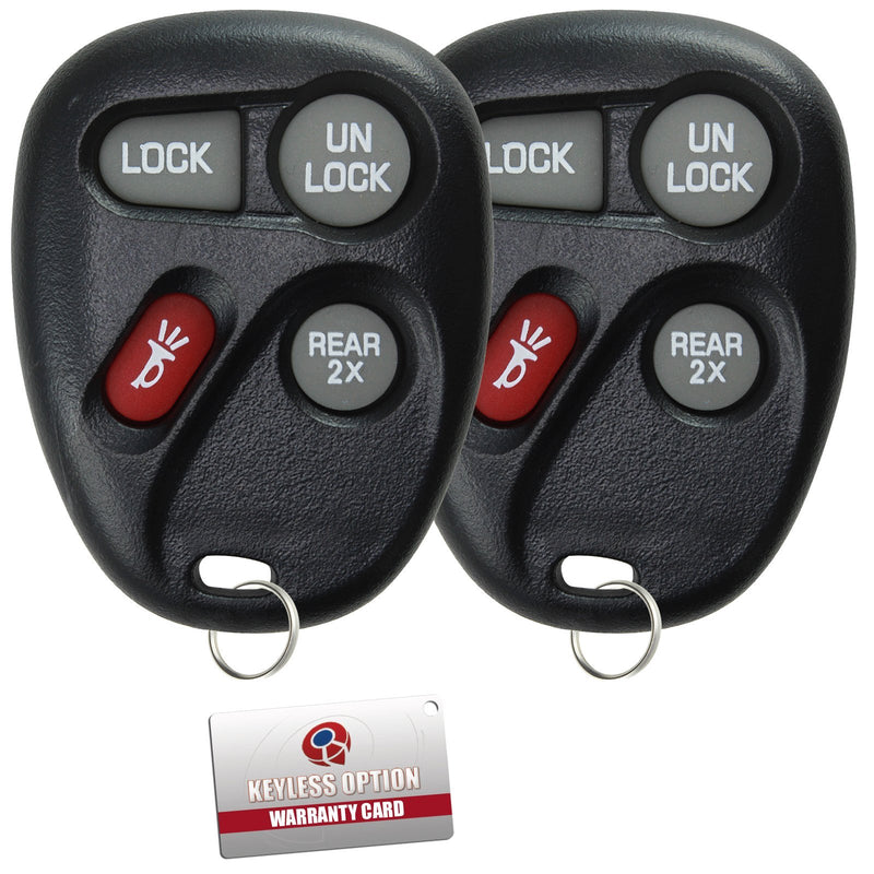 KeylessOption Keyless Entry Remote Control Car Key Fob for Chevy GMC 16245100-29 (Pack of 2)