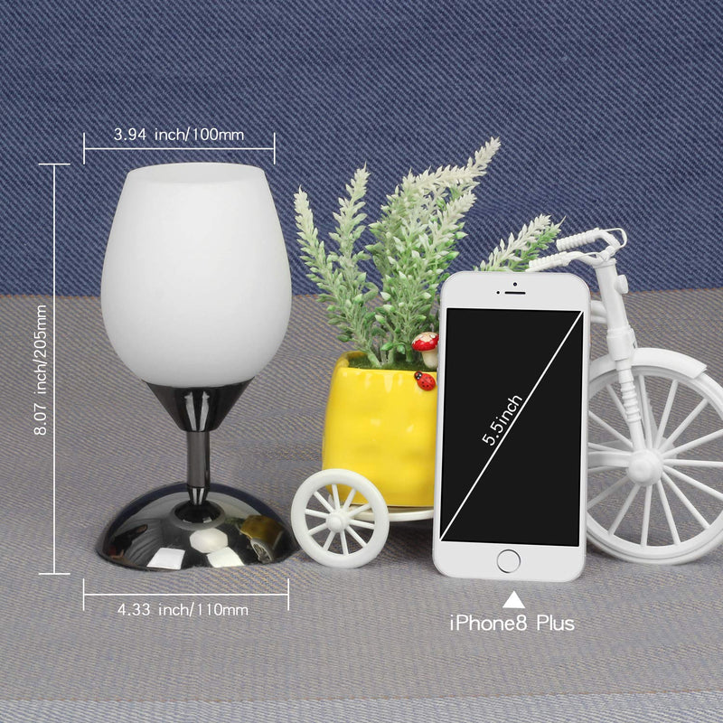 Boncoo Touch Control Table Lamp Dimmable Small Lamp Ambient Light with White Opal Glass Shade Simple Night Light Modern Accent Lamp Bedside Nightstand Lamp for Bedroom Living Room, E12 Bulb Included Black