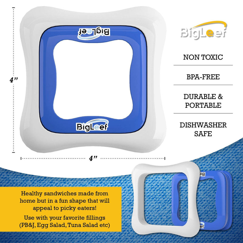 Sandwich Cutter, Sealer and Decruster for Kids - Remove Bread Crust, Make DIY Pocket Sandwiches - Non Toxic, BPA Free, Food Grade Mold - Durable, Portable, Easy to Use and Dishwasher Safe by BigLeef