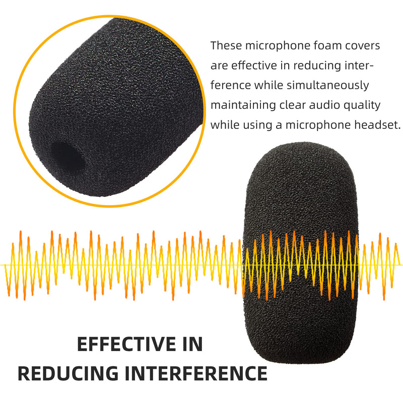 VELKPRO 10 Pack Mini Small Size Foam Windscreen for Headset Microphone, High Density Foam Mic Covers for Headset Protection for Lavalier and Lapel Mic