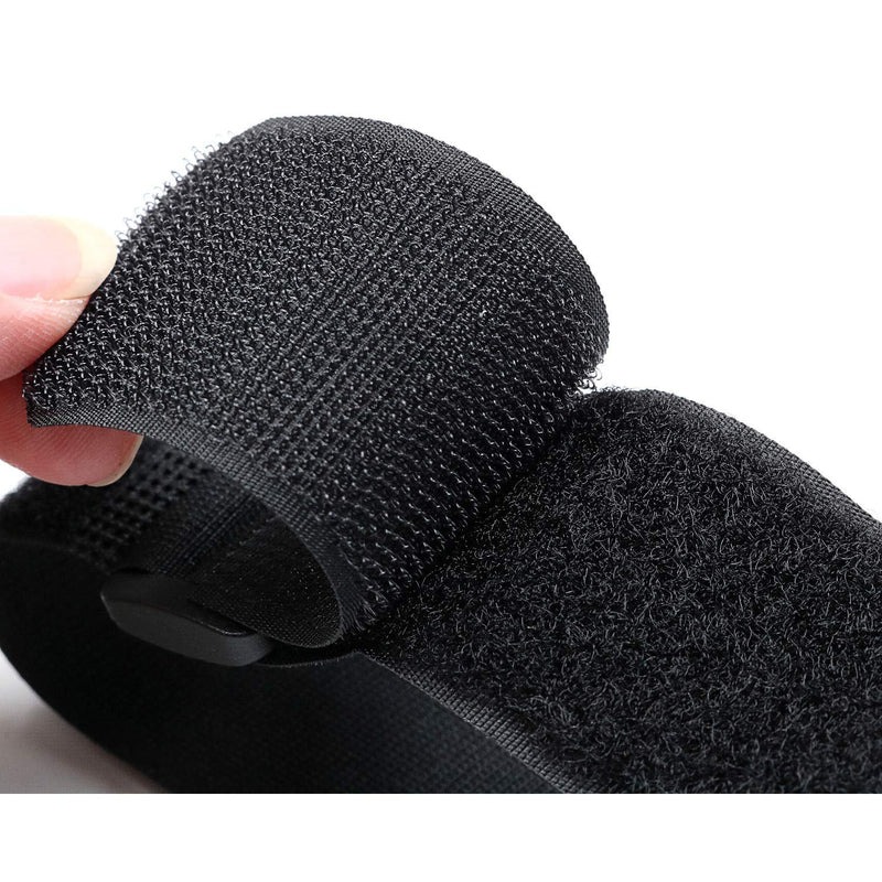 Reusable Cinch Straps 1" x 12" - 12 Pack, Multipurpose Quality Hook and Loop Securing Straps (Black) - Plus 2 Free Bonus Reusable Cable Ties 1" x 12"