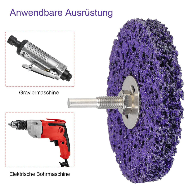Angelkiss 5 piece disc set, 100 mm CBS grinding disc, purple coarse cleaning disc, CBS cleaning disc for angle grinders of paint, rust welds, oxidation cleaning and removal