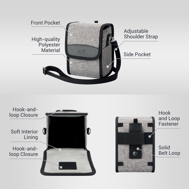 JJC Portable Travel Camera Case Belt Pouch Crossbody Bag with Strap for Fuji Fujifilm X100V X100F X100T X100S X100, Sony A6000 A6100 A6300 A6400 A6500 A6600+16-50mm Kit Lens, Ricoh GRIIIx GRIII & More