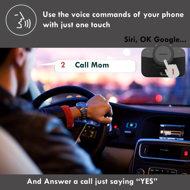 VeoPulse Car Speakerphone B-PRO 2 Hands Free with Bluetooth Automatic Cellphone Connection