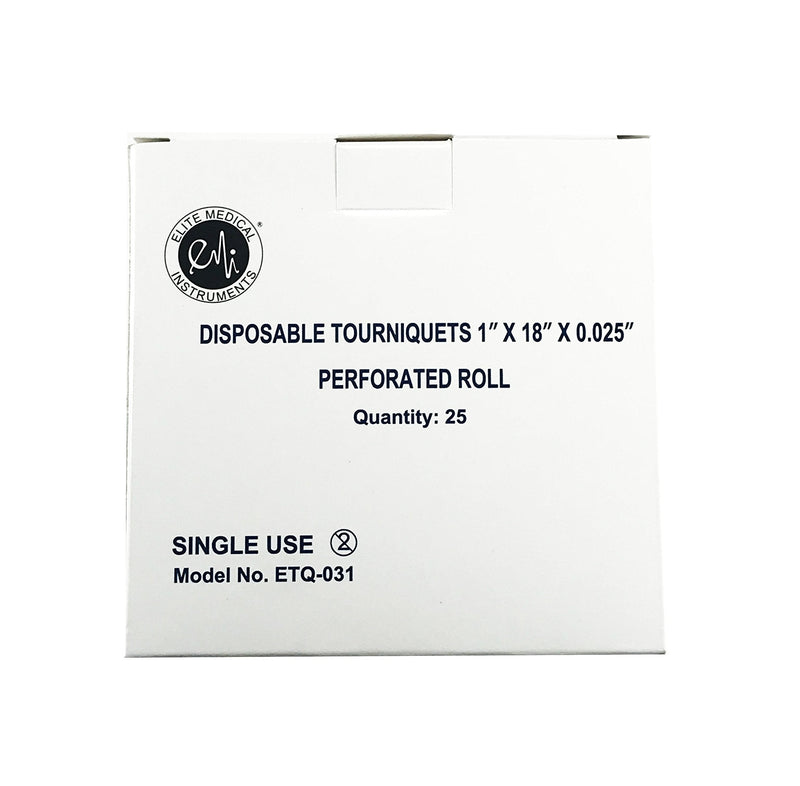 EMI Disposable Tourniquet Perforated Roll 1" x 18" Latex-Free - Blue - Pack of 25