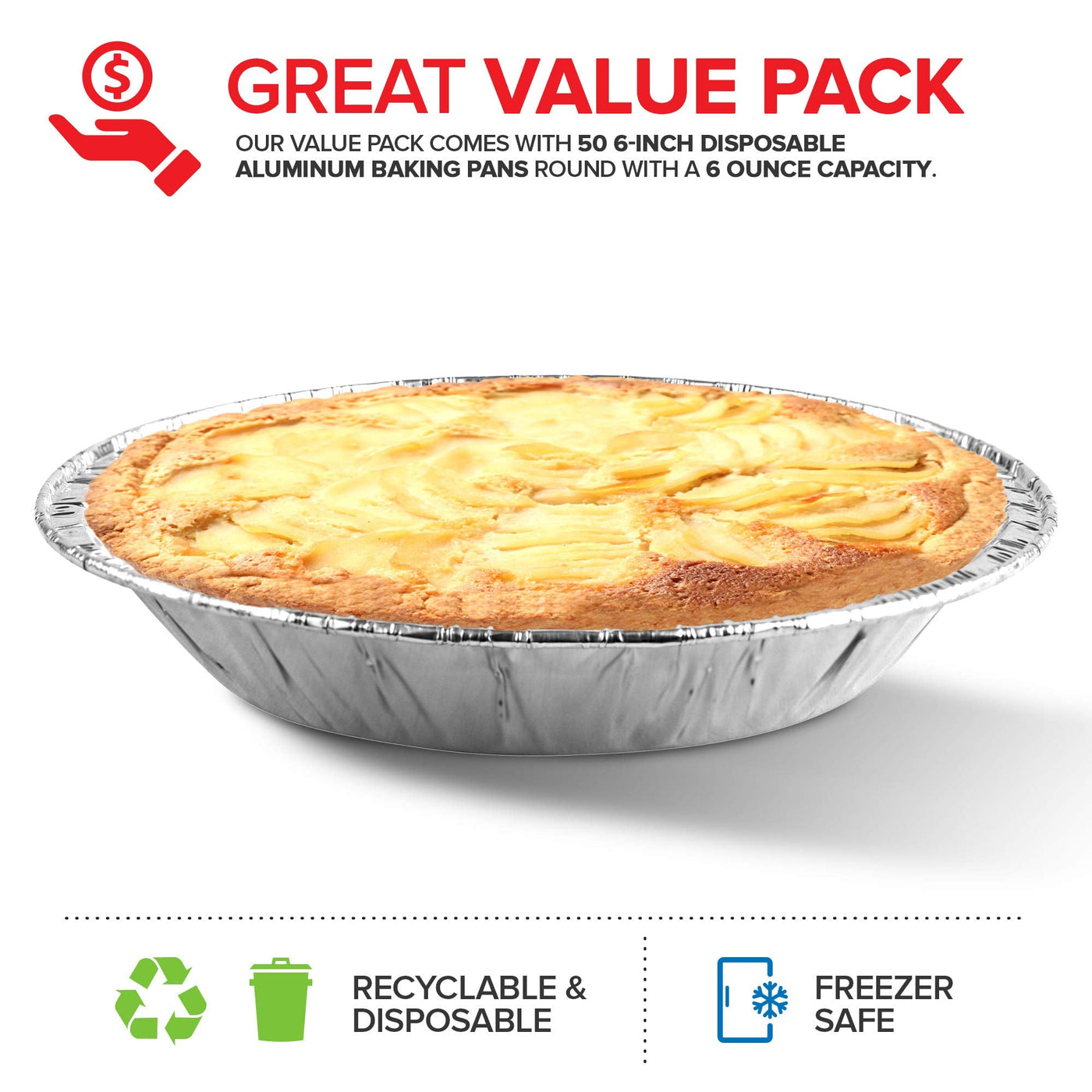 Aluminum Foil Small Disposable Pie Tins Disposable Recyclable Mini