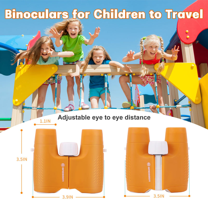 Binoculars for Kids 6x21 High Resolution, Kids Binoculars Gifts for 3-12 Years Boys Girls, Compact Shockproof Kids Binoculars for Bird Watching, Hiking, Camping, Travel, Outdoor Games(Orange) Orange