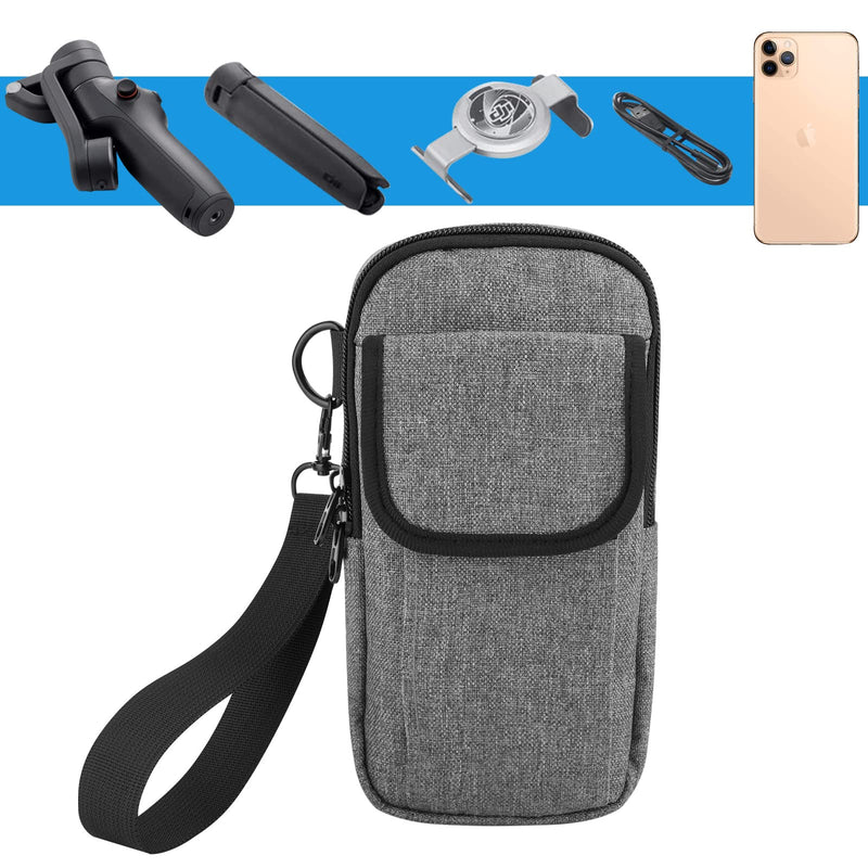 CaSZLUTION Travel Belt Case for DJI Osmo 6 / DJI OM 5 / DJI OM 4 SE, Portable Storage Bag Case with Belt keeper and Hand Strap Fits DJI Osmo Mobile 6 Smartphone Gimbal Stabilizer and Accessories