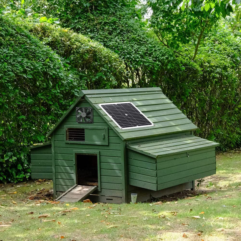 SUNYIMA Solar Panel Fan Kit, 12W Weatherproof with DC Fan for Small Chicken Coops, Greenhouses, Sheds, Pet Houses, Window Exhaust