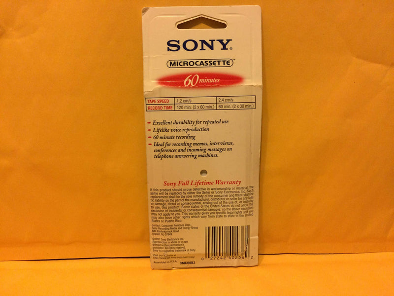 Sony 3MC-60B Microcassette - 3 Pack Original Version