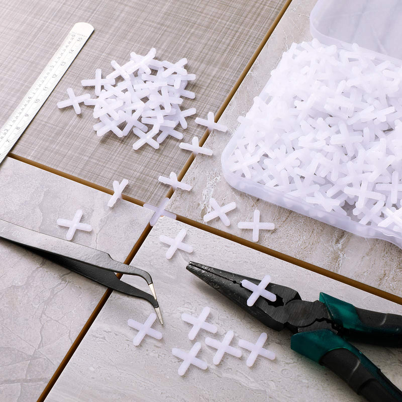 500 Pieces Wide Tile Spacers Tiles Leveler Spacers Replaceable Tile Levelers Wall Floor Cross Spacers for Ceramic Tile and Stone Installation (1/8 Inch) 1/8 Inch