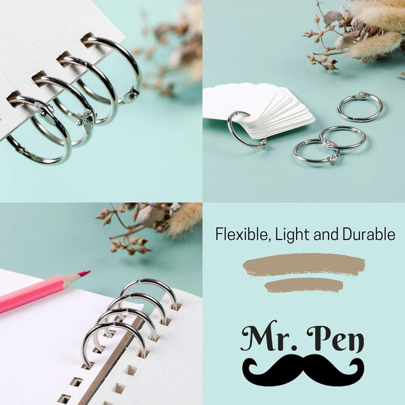 Mr. Pen- Loose Leaf Binder Ring, 40 Pack, Binder Rings 1 Inch, Binder Rings, Book Rings, Metal Rings for Index Cards, Rings for Flash Cards, Index Card Rings, Paper Rings, Small Binder Ring, Book Ring
