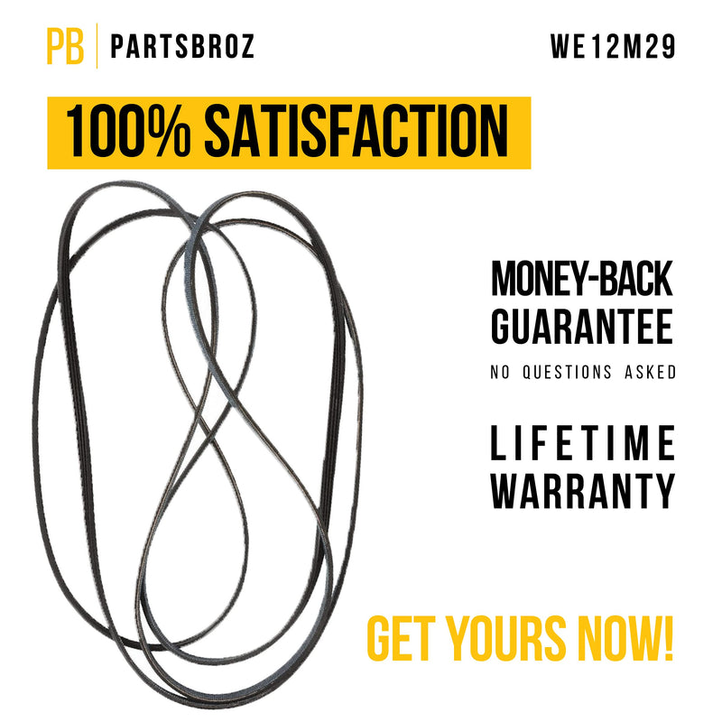 WE12M29 Drive Belt by PartsBroz - Compatible with GE Dryers - Replaces AP4324040, WE12X21574, 1381519, 559C197P001, 559C197P003, PS1766009, WE120122