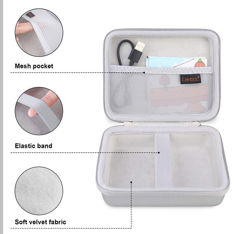 Canboc Photo Printer Case for Kodak Mini 3 Retro 3x3” Portable Photo Printer & Kodak Mini Shot 3 Retro 2-in-1 Instant Camera Photo Printer, Mesh Bag fits Cartridges Photo Paper USB Cable, Grey