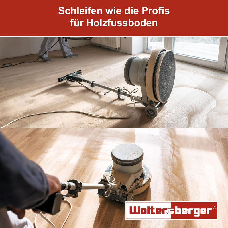 Woltersberger 25 pieces sanding discs Ø 225mm | Grit P120 | 10 holes in red | Sandpaper drywall sander long neck sander sanding giraffe ceiling sander