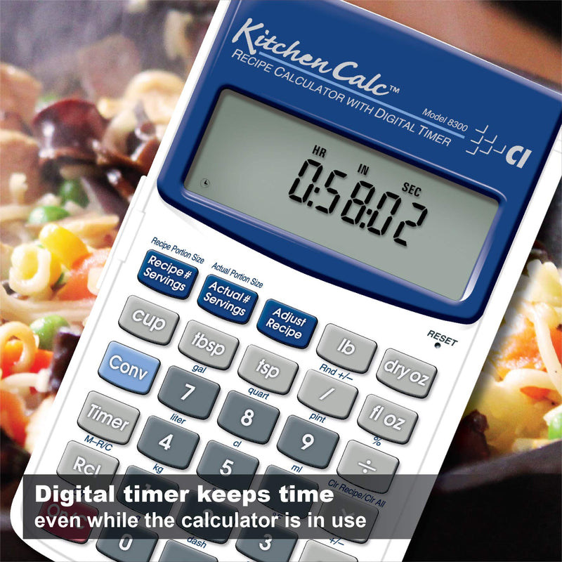 Calculated Industries 8300 KitchenCalc Recipe Conversion and Culinary Math Calculator with Digital Timer for Chefs, Culinary Students, Home Cooks and Bakers | Scale Recipes, Menu Plans, Portion Sizes Handheld