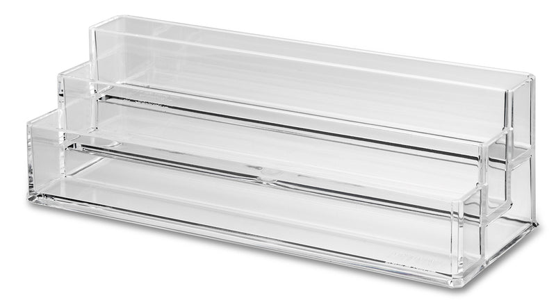 byAlegory Tiered Acrylic Eyelash Makeup Organizer | 3 Tiers (CLEAR) 10.25x3.87x3.38 Inch (Pack of 1) Clear