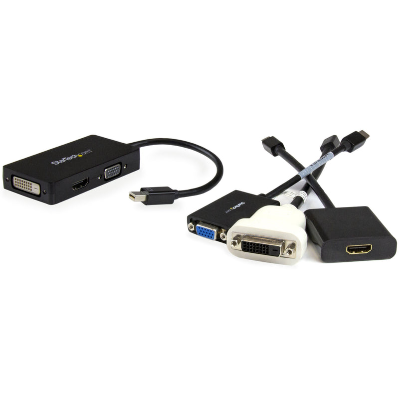 StarTech.com 3 in 1 Mini DisplayPort Adapter - 1080p - Mini DP/Thunderbolt to HDMI/VGA/DVI Splitter for Your Monitor (MDP2VGDVHD) Black Mini DisplayPort (Input)