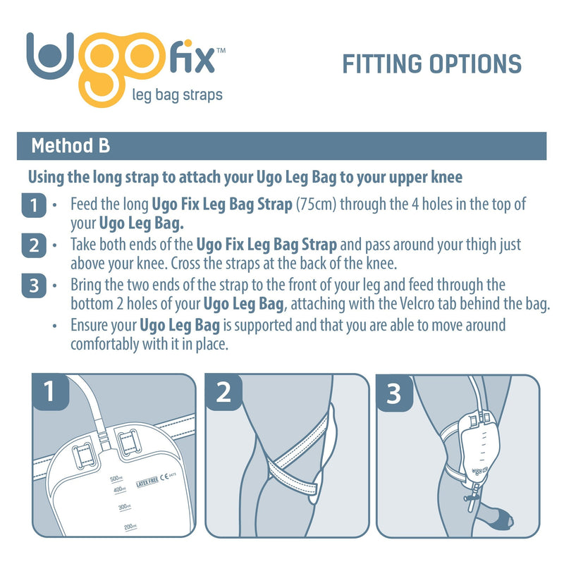 Ugo Fix Leg Bag Straps (x10) – Urine Drainage Bag Strap/Catheter Leg Bag Straps, with Soft Elastic Fabric and Comfortable Silicone Grips (Pack of 10)