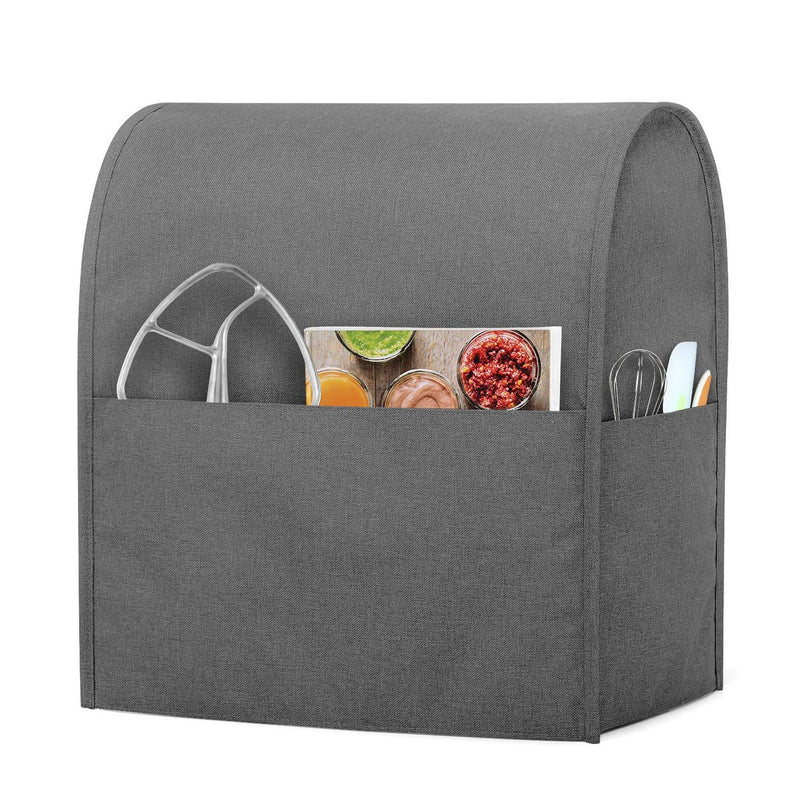 Luxja Dust Cover Compatible with 6-8 Quart Stand Mixer, Cloth Cover with Pockets for Stand Mixer and Extra Accessories (Compatible with 6-8 Quart Stand Mixer), Gray Fits for 6-8 Quart