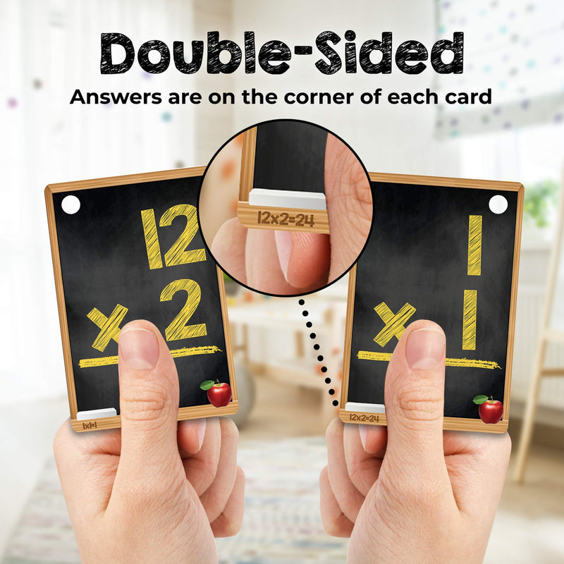 Star Right Multi Math Flashcards Pack - Addition, Subtraction, Multiplication, & Division - 1 Ring and 52 Hole Punched Cards Per Set - 208 Cards Total