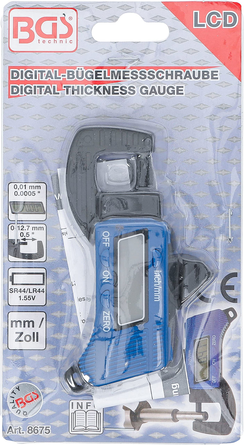 BGS 8675 | Digital micrometer | 0 - 13mm | Digital micrometer / micro caliper