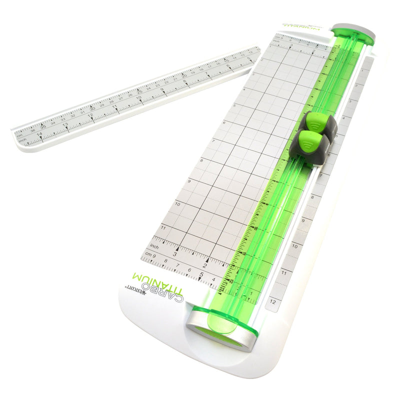 Westcott CarboTitanium Narrow Body Trimmer, White, Green