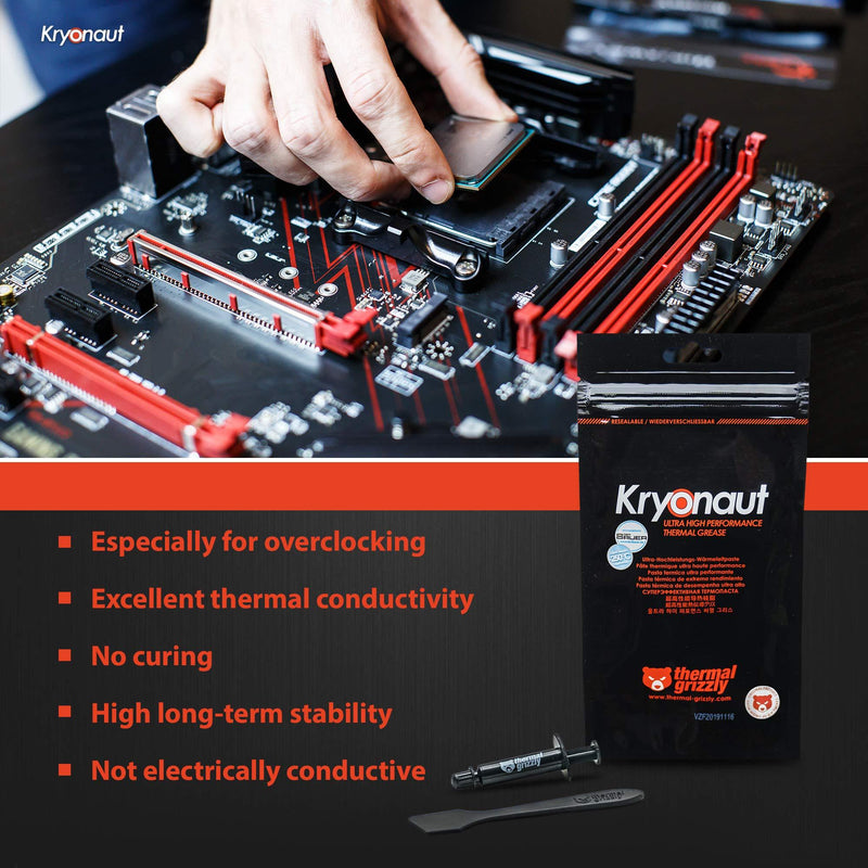 Thermal Grizzly Kryonaut The High Performance Thermal Paste for Cooling All Processors, Graphics Cards and Heat Sinks in Computers and Consoles (11.1 Gram) 11.1 Gramsâ€¦