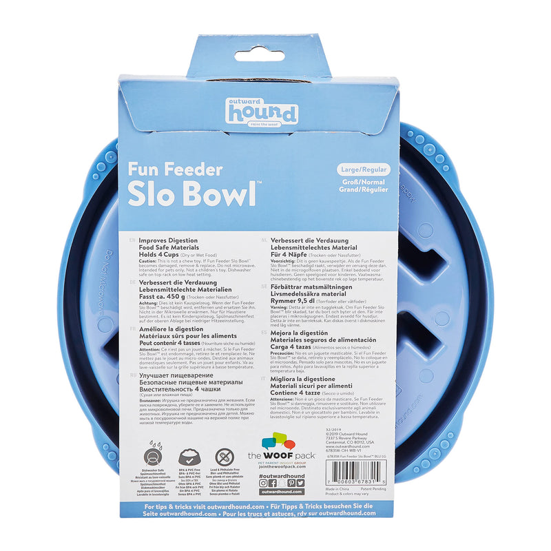 Outward Hound Fun Feeder Large/Regular Blue Notch