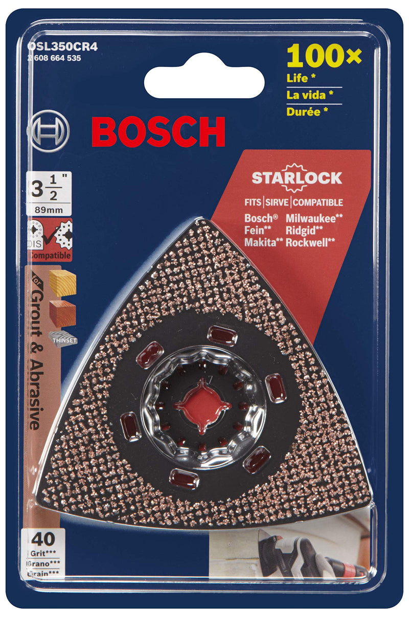 BOSCH OSL350CR4 Starlock Oscillating Multi-Tool Carbide 40 Grit Delta Sanding Pad