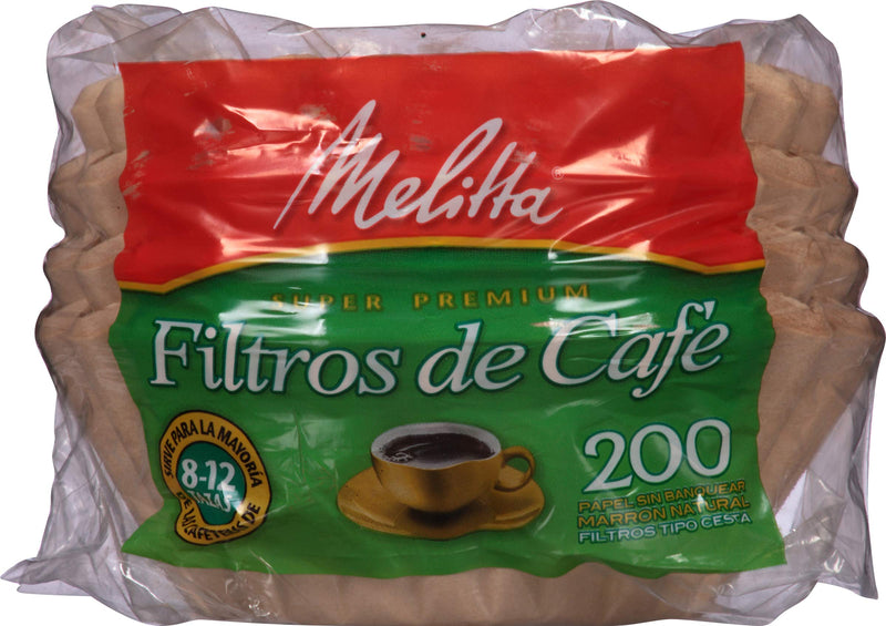 Melitta Basket Coffee Filter, (200 Count), (Pack of 1), Brown for 8-12 Cup 200 Count (Pack of 1)
