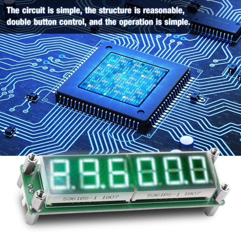 PLJ-6LED-H LED Display Digital Signal Frequency Counter Cymometer Tester Frequency Measurement Modules 1MHz- 1000MHz (green) green