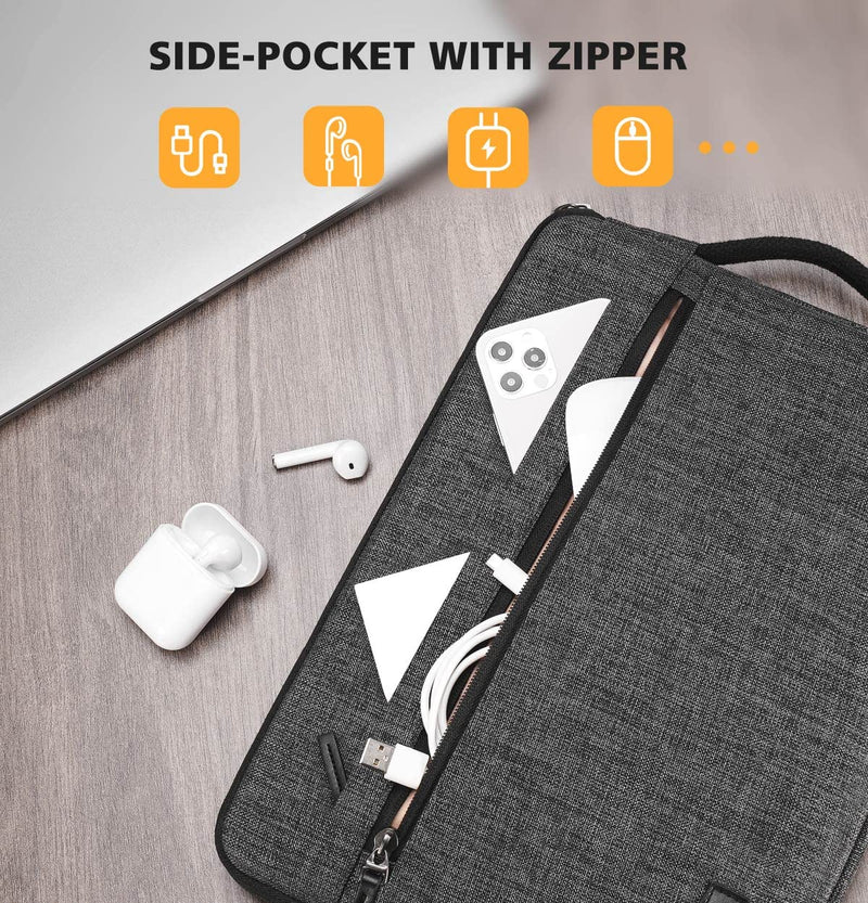 KIZUNA Laptop Tablet Sleeve 10 Inch Water-Resistant Computer Case Hand Bag for 9.7"- 11" iPad Pro/10.2 iPad/10.9 iPad/10.5" Samsung Galaxy Tab/10.5" Surface Go 3/10.1" Lenovo Smart ,Grey 9.7-10.5 Inch / 11" iPad Pro 2020 Grey