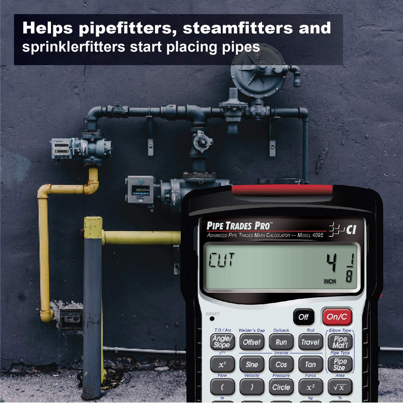 Calculated Industries 4095 Pipe Trades Pro Advanced Pipe Layout and Design Math Calculator Tool for Pipefitters, Steamfitters, Sprinklerfitters and Welders | Built-in Pipe Data for 7 Materials , White