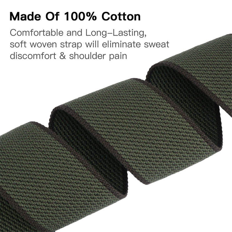 tifanso Guitar Strap, Soft Cotton Guitar Straps With 3 Pick Holders, Strap Button Headstock Adaptor, 1 Pair Strap Locks and 3 Guitar Picks Set For electric/Acoustic Guitar (Army Green) Army Green