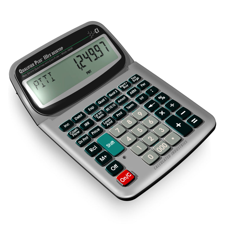 Calculated Industries 43430 Qualifier Plus IIIfx Desktop PRO Real Estate Mortgage Finance Calculator | Clearly-Labeled Keys | Buyer Pre-Qualifying | Payments, Amortizations, ARMs, Combos, FHA/VA, More