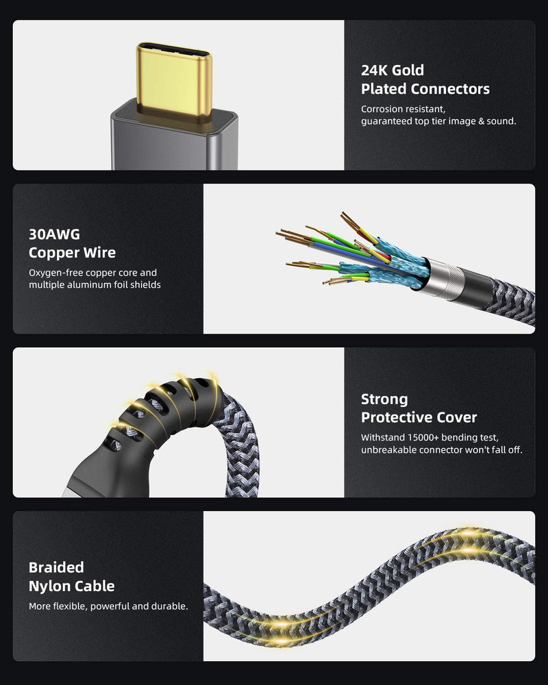 USB4 Compatible with Thunderbolt 4 Cable 4Ft, Maxonar 40Gbps Cable with 100W Charging and 8K@30Hz 5K@60Hz or Dual 4K Video Compatible with Thunderbolt 4, USB4, Thunderbolt 3, USB-C (Certified) 1.2 Meters