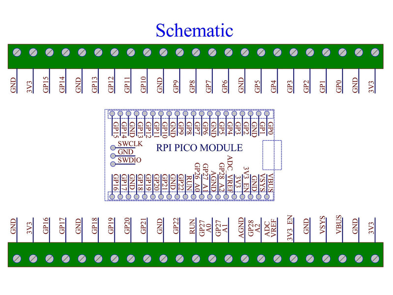 Terminal Block Breakout Module for Raspberry Pi Pico (Screw Mount) Screw Mount