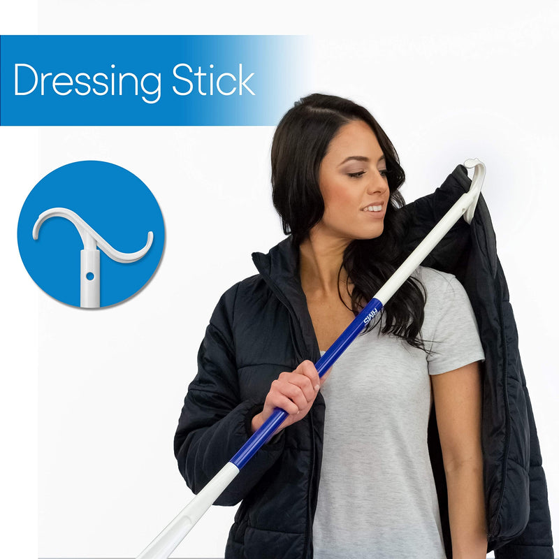 RMS 35.5 Inch Extra Long Shoe Horn Dressing Stick Aid Helper with Travel Bag