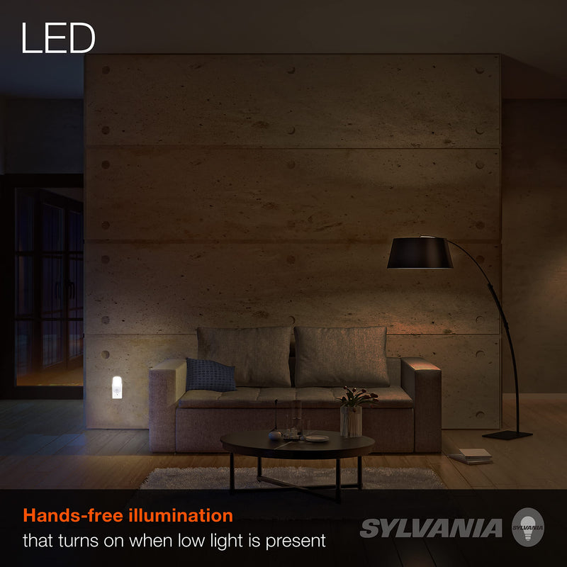 SYLVANIA LED Mini Automatic Plug-In Night Light with Sensor, Motion Activated, Dusk to Dawn, Warm White, Plug-In Type - 1 Pack (64988)