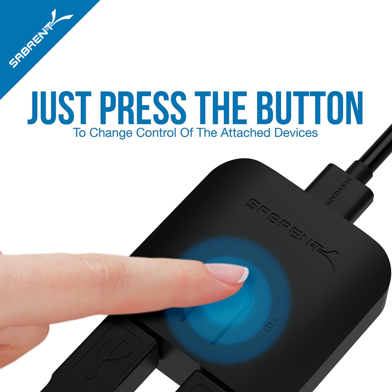 Sabrent USB 2.0 Sharing Switch for Multiple Computers and Peripherals LED Device Indicators (USB-SW20) 2-Port Switch