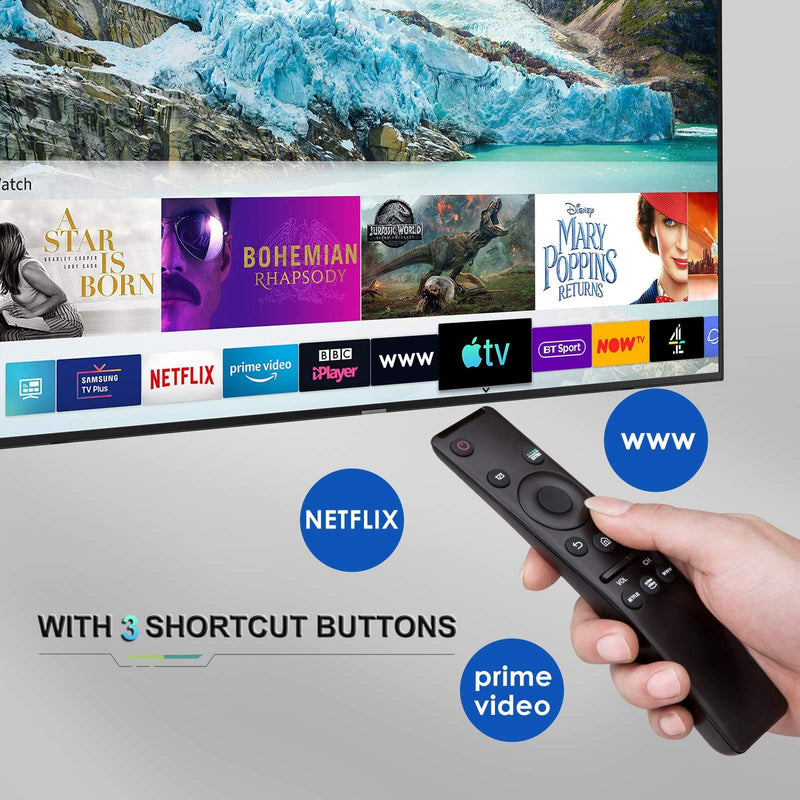 EWO'S Universal Remote Control for All Samsung TV LED QLED UHD SUHD HDR LCD Frame Curved HDTV 4K 8K 3D Smart TVs, with Buttons for Netflix, Prime Video, WWW