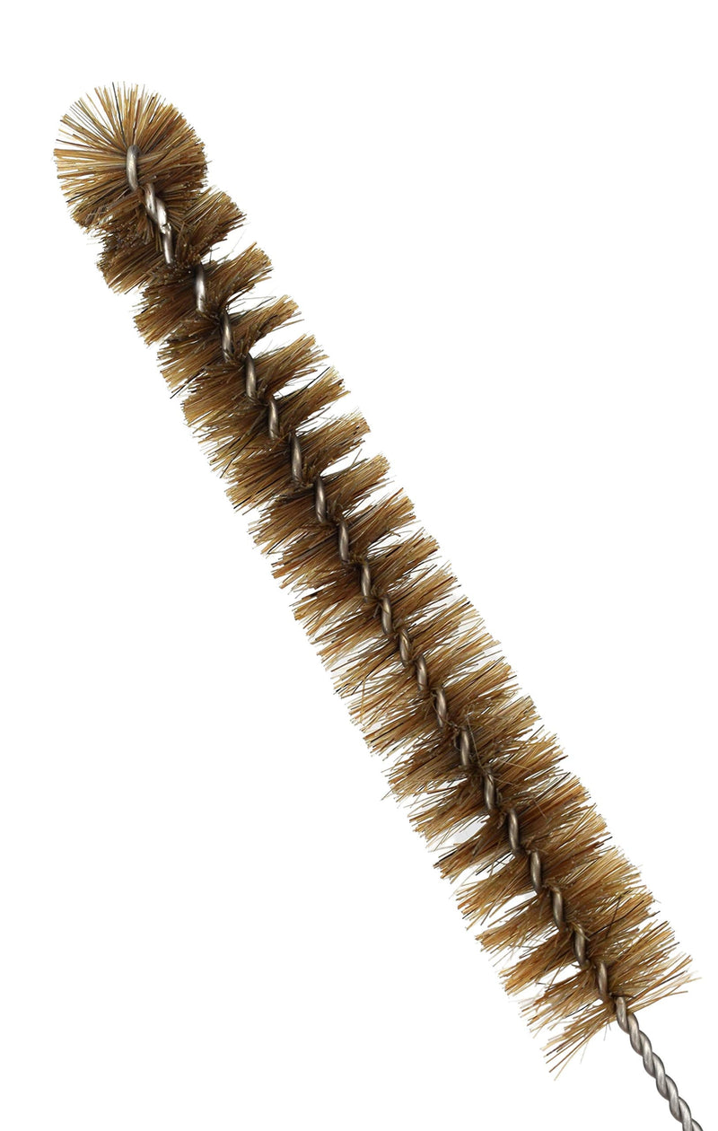 12PK Bristle Cleaning Brushes with Fan-Shaped Ends, 9.25" - Twisted Stainless Steel Wire Handle - Ideal for 0.3" - 0.5" Tubes, Bottles, Cylinders, Flasks, Straws - Eisco Labs