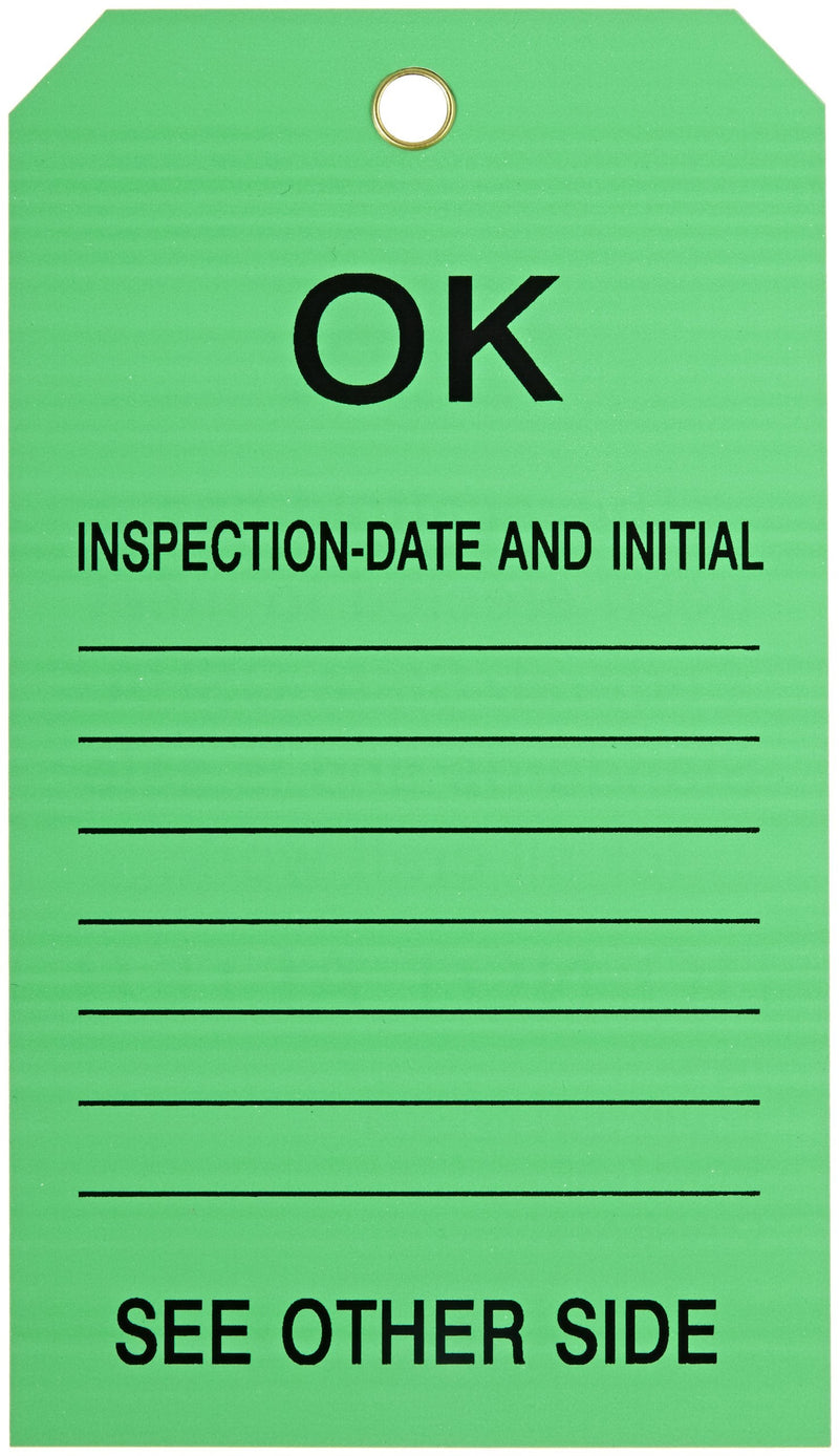 Brady 86627 7" Height x 4" Width, Economy Polyester (B-851), Black on Green Scaffolding Tags (10 Tags)