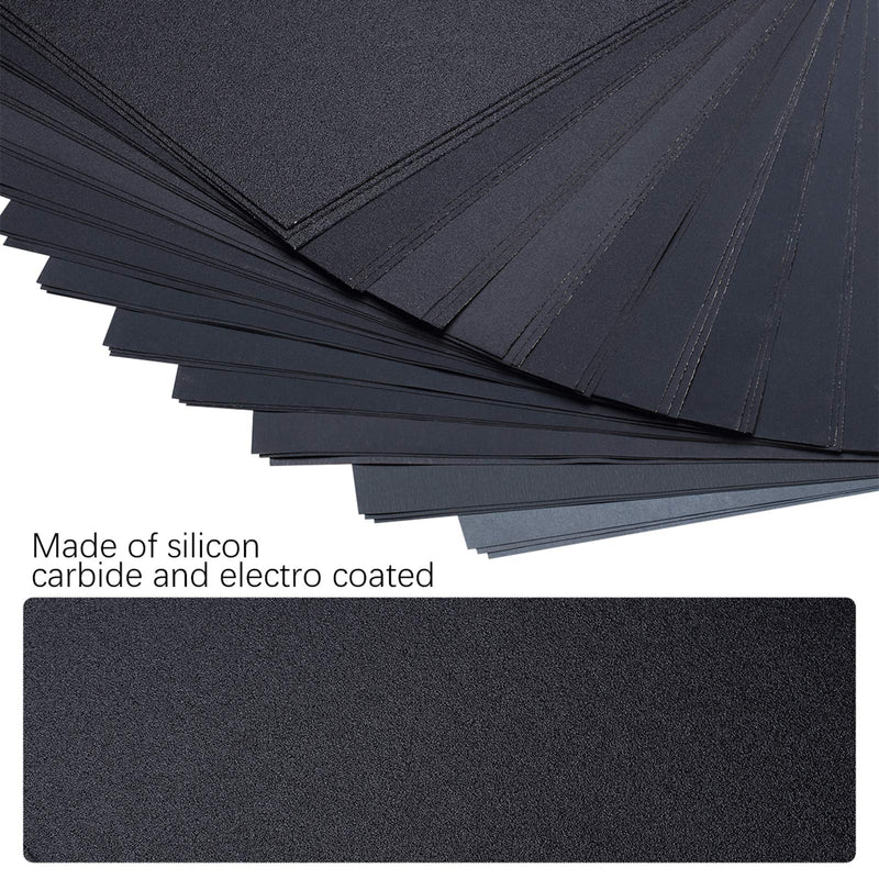 120 To 5000 Assorted Grit Sandpaper for Wood Furniture Finishing, Metal Sanding and Automotive Polishing, Dry or Wet Sanding, 9 x 11 Inch, 36-Sheet SP36911