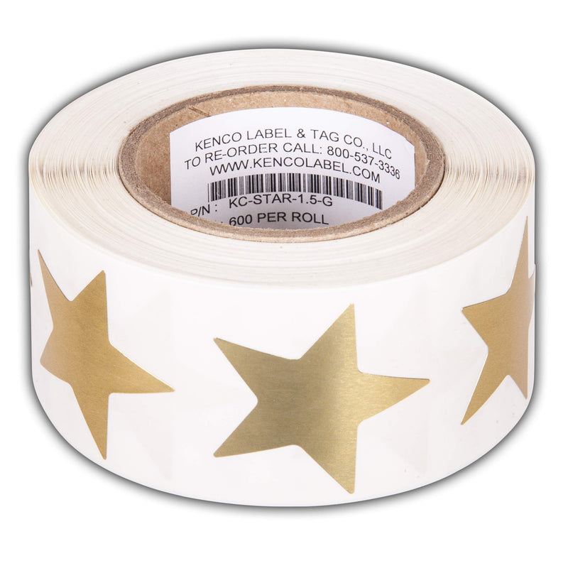 1.5" Star Adhesive Label Stickers, 500 Stickers per Roll,1-1/2 Inch for Teachers, Parents, and Kids - Made in The USA (Gold FOIL) GOLD FOIL