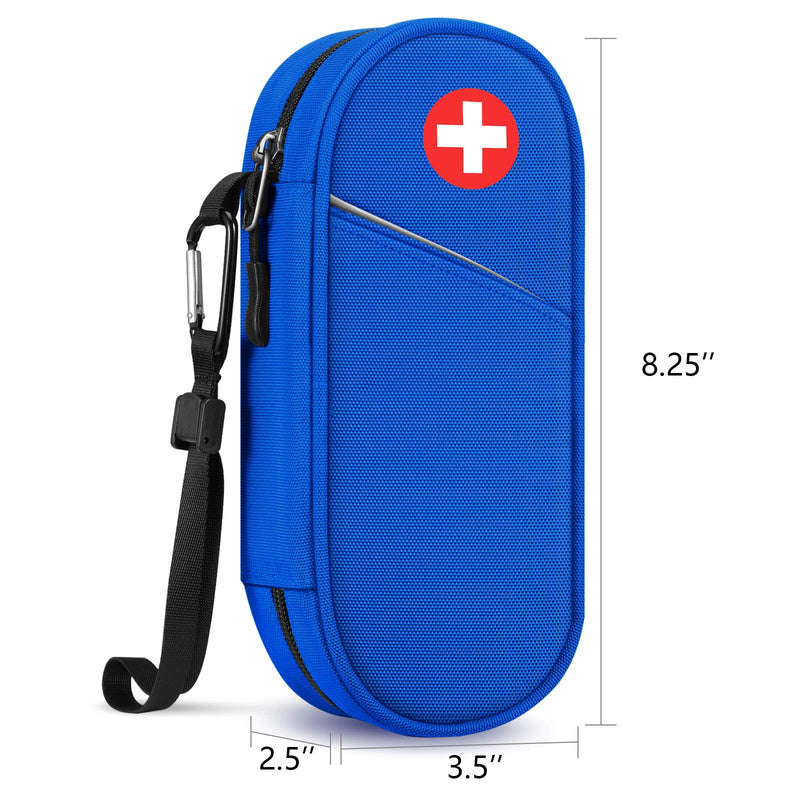 SITHON EpiPen Medical Carrying Case Insulated, Travel Medication Organizer Bag Emergency Medical Pouch Holds 2 EpiPens, Asthma Inhaler, Anti-Histamine, Auvi-Q, Allergy Medicine Essentials, Blue