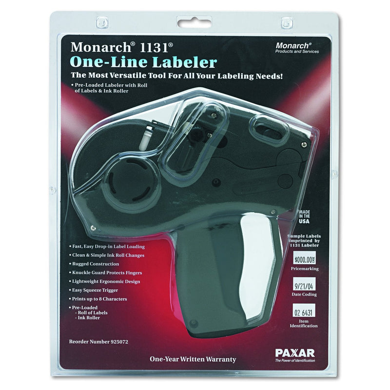 Monarch 925072 Pricemarker, Model 1131, 1 Line, 8 Characters/Line, 7/16 x 7/8 Inches, Label Size,Black Single